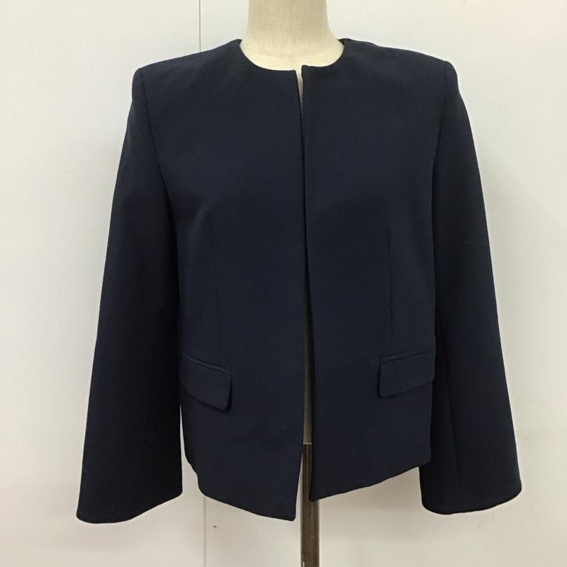 ザラ ZARA ジャケット、上着 ジャケット、ブレザー 長袖ジャケット アウター 前開き ノーカラージャケット S 無地 紺 / ネイビー /  レディース USED 古着 中古 10126109