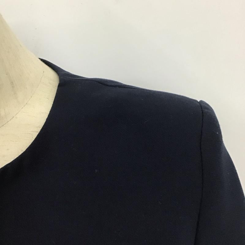 ザラ ZARA ジャケット、上着 ジャケット、ブレザー 長袖ジャケット アウター 前開き ノーカラージャケット S 無地 紺 / ネイビー /  レディース USED 古着 中古 10126109