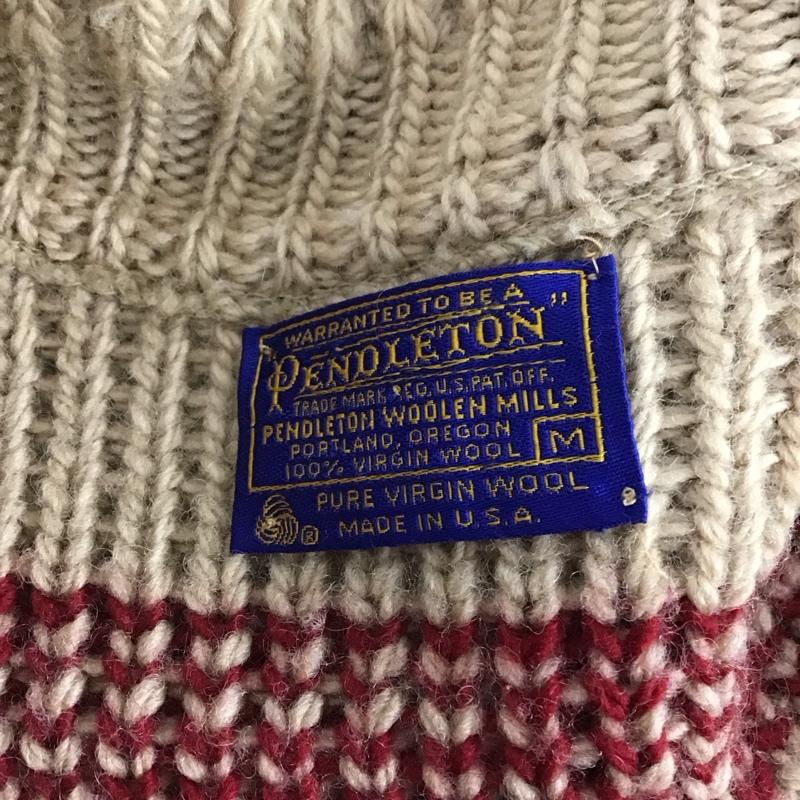ペンドルトン PENDLETON ジャケット、上着 ジャケット、ブレザー ジップアップニットジャケット 長袖ニットジャケット 70s M プリント 茶 / ブラウン /  メンズ USED 古着 中古 10126126