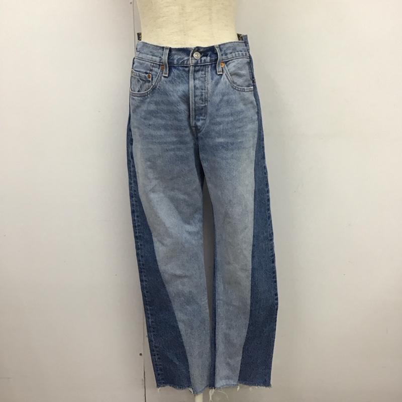 リーバイストラウスアンドコー Levi Strauss & co. パンツ デニム、ジーンズ デニムパンツ スリムパンツ カジュアルパンツ バイカラー 27インチ 無地 インディゴ / インディゴ /  レディース USED 古着 中古 10126130