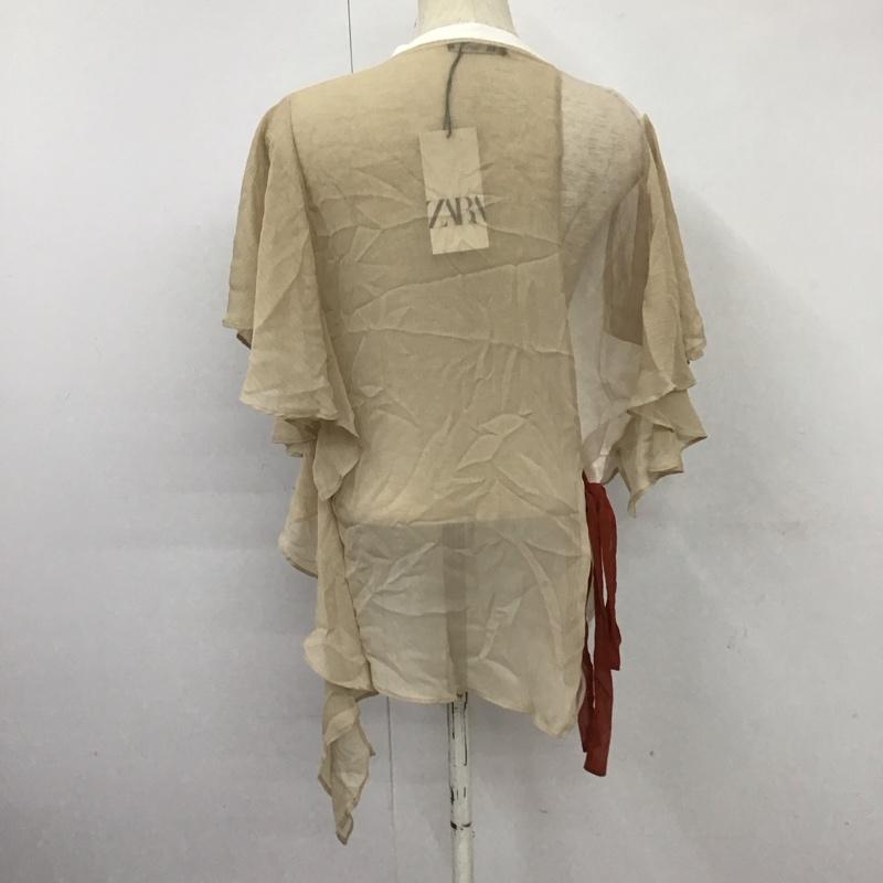 ザラ ZARA Tシャツ 半袖 半袖カットソー プリントTシャツ クルーネックカットソー L プリント 白 / ホワイト /  レディース USED 古着 中古 10126132