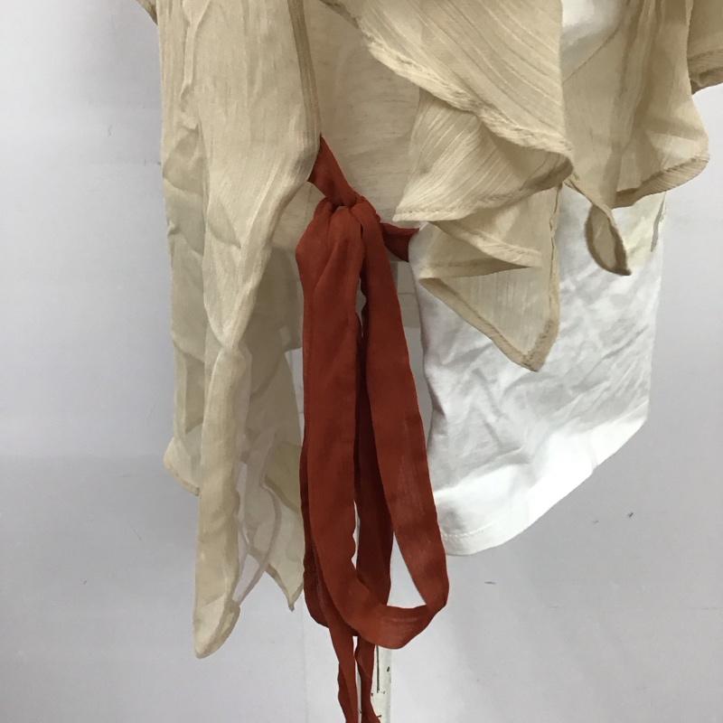 ザラ ZARA Tシャツ 半袖 半袖カットソー プリントTシャツ クルーネックカットソー L プリント 白 / ホワイト /  レディース USED 古着 中古 10126132
