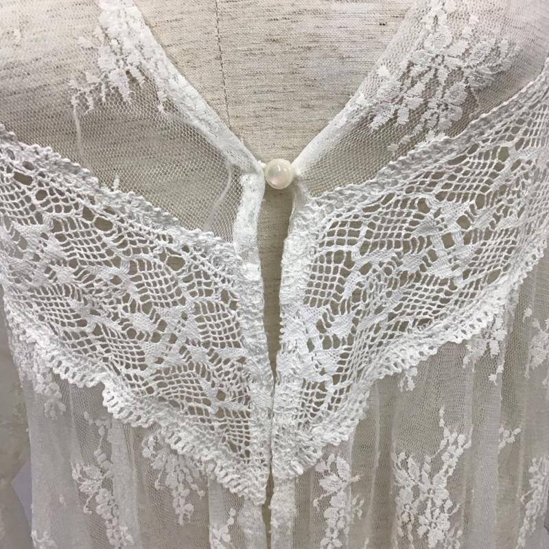 ダブルクローゼット w closet ワンピース ロングスカート 長袖ワンピース ロングワンピース フレアスカートワンピース 前開き 花柄 白 / ホワイト /  レディース USED 古着 中古 10126135