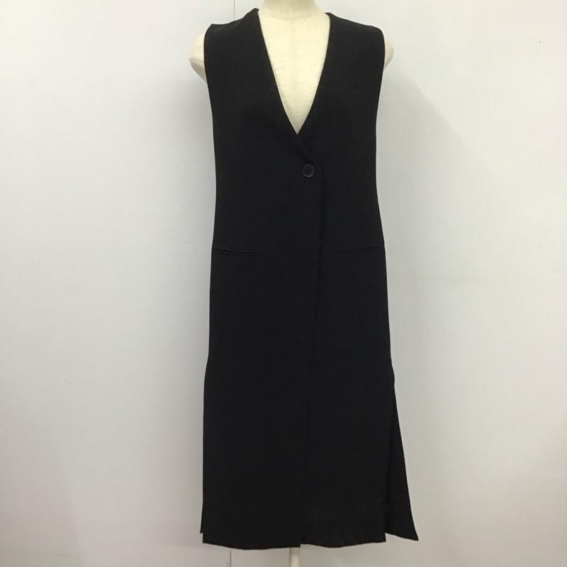 ザラ ZARA ベスト ベスト ロングベスト ノースリーブ バックスリット S 無地 黒 / ブラック /  レディース USED 古着 中古 10126138