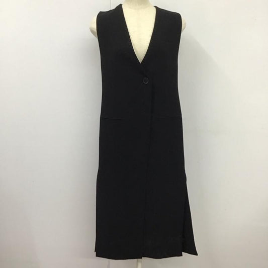 ザラ ZARA ベスト ベスト ロングベスト ノースリーブ バックスリット S 無地 黒 / ブラック /  レディース USED 古着 中古 10126138