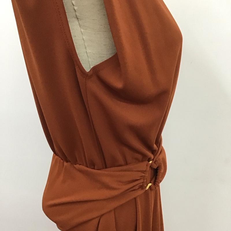 ザラ ZARA ワンピース ロングスカート ロングワンピース ノースリーブワンピース フレアスカート M 無地 茶 / ブラウン /  レディース USED 古着 中古 10126142