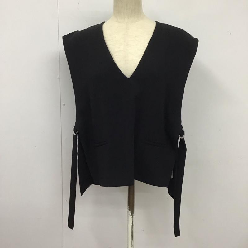 ザラ ZARA ベスト ベスト ベスト プルオーバーベスト Vネック M 無地 黒 / ブラック /  レディース USED 古着 中古 10126145