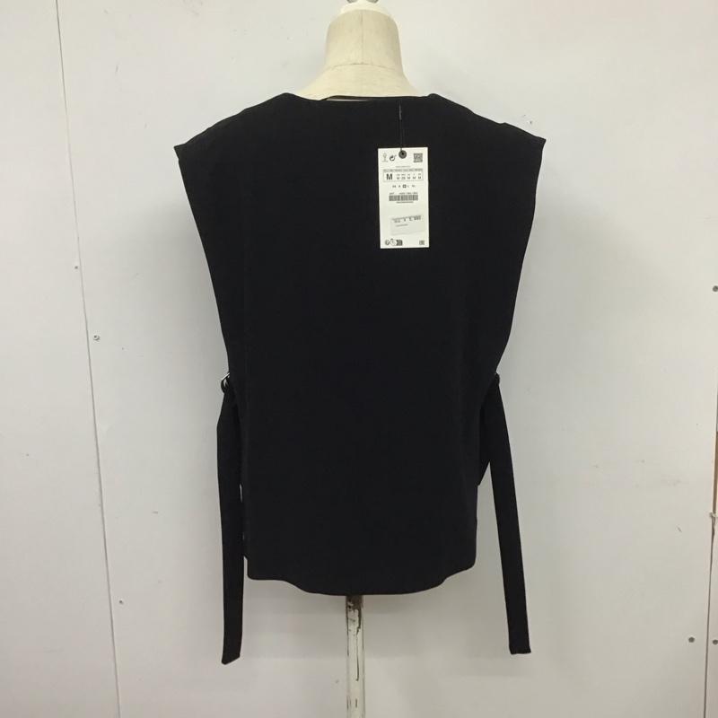 ザラ ZARA ベスト ベスト ベスト プルオーバーベスト Vネック M 無地 黒 / ブラック /  レディース USED 古着 中古 10126145