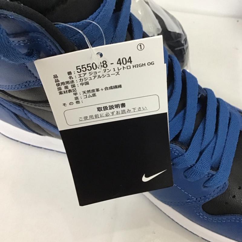 ナイキ NIKE スニーカー スニーカー 555088-404 AIR JORDAN 1 RETRO HIGH OG 28cm 箱有 28.0cm ロゴ、文字 黒 / ブラック / X 青 / ブルー /  メンズ USED 古着 中古 10126158