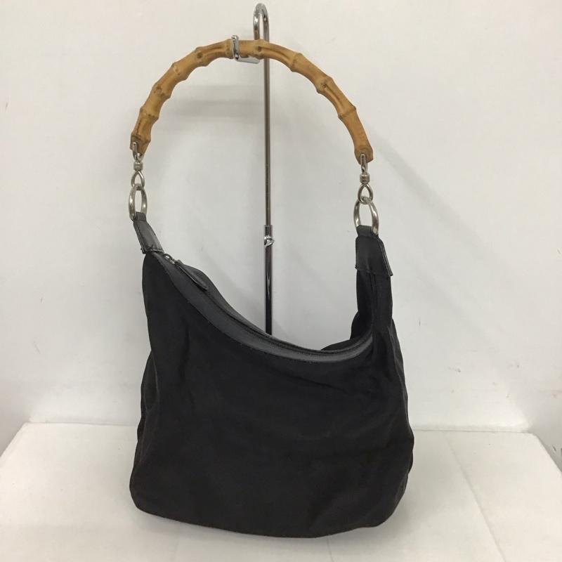 グッチ GUCCI ハンドバッグ ハンドバッグ 000 2058 0531 バンブー 無地 黒 / ブラック /  レディース USED 古着 中古 10126160