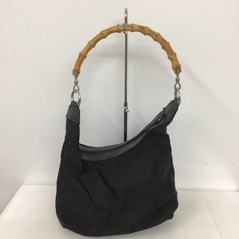グッチ GUCCI ハンドバッグ ハンドバッグ 000 2058 0531 バンブー 無地 黒 / ブラック /  レディース USED 古着 中古 10126160