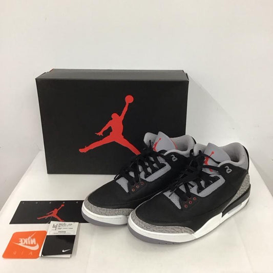 ナイキ NIKE スニーカー スニーカー DN3707-010 AIR JORDAN 3 RETRO 27.5cm 箱有 27.5cm ワンポイント 黒 / ブラック / X 灰 / グレー / X 白 / ホワイト / X 赤 / レッド /  メンズ USED 古着 中古 10126175