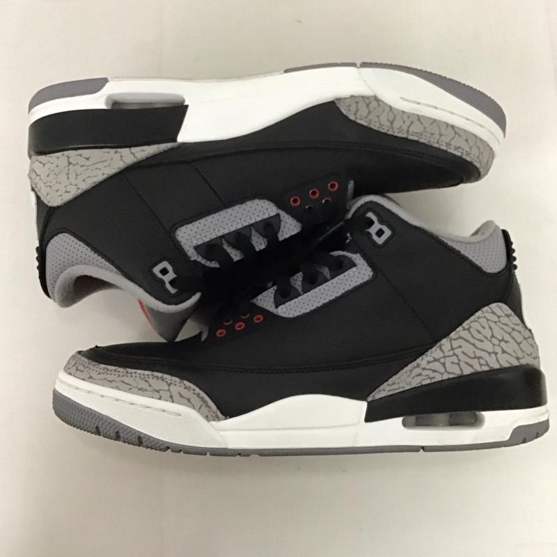 ナイキ NIKE スニーカー スニーカー DN3707-010 AIR JORDAN 3 RETRO 27.5cm 箱有 27.5cm ワンポイント 黒 / ブラック / X 灰 / グレー / X 白 / ホワイト / X 赤 / レッド /  メンズ USED 古着 中古 10126175