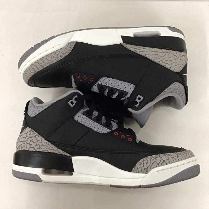 ナイキ NIKE スニーカー スニーカー DN3707-010 AIR JORDAN 3 RETRO 27.5cm 箱有 27.5cm ワンポイント 黒 / ブラック / X 灰 / グレー / X 白 / ホワイト / X 赤 / レッド /  メンズ USED 古着 中古 10126175