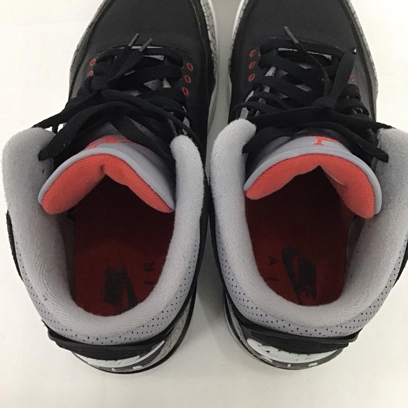 ナイキ NIKE スニーカー スニーカー DN3707-010 AIR JORDAN 3 RETRO 27.5cm 箱有 27.5cm ワンポイント 黒 / ブラック / X 灰 / グレー / X 白 / ホワイト / X 赤 / レッド /  メンズ USED 古着 中古 10126175