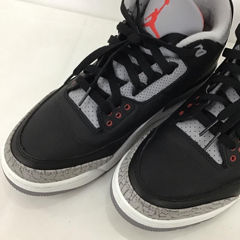 ナイキ NIKE スニーカー スニーカー DN3707-010 AIR JORDAN 3 RETRO 27.5cm 箱有 27.5cm ワンポイント 黒 / ブラック / X 灰 / グレー / X 白 / ホワイト / X 赤 / レッド /  メンズ USED 古着 中古 10126175