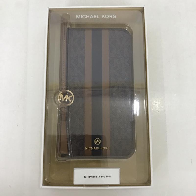 マイケルコース MICHAEL KORS ファッション小物 ファッション小物 MKSTTCBRWFLIP2267 iPhone 14 Pro Max 手帳型 iPhoneケース ロゴ、文字 茶 / ブラウン /  レディース USED 古着 中古 10126196