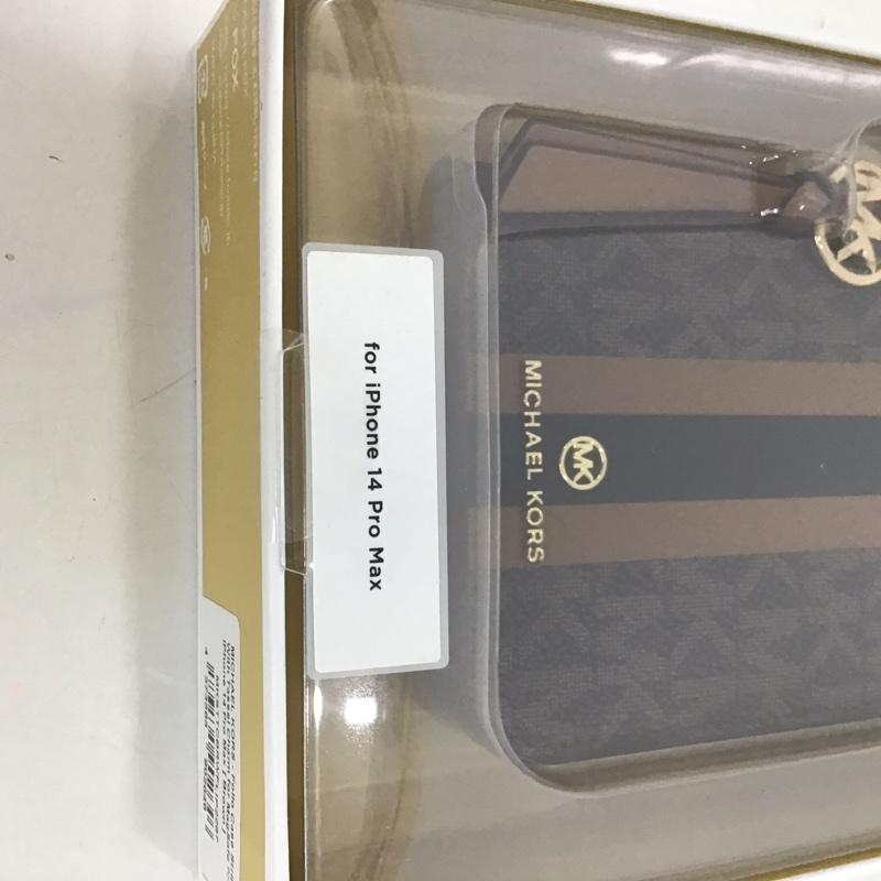 マイケルコース MICHAEL KORS ファッション小物 ファッション小物 MKSTTCBRWFLIP2267 iPhone 14 Pro Max 手帳型 iPhoneケース ロゴ、文字 茶 / ブラウン /  レディース USED 古着 中古 10126196