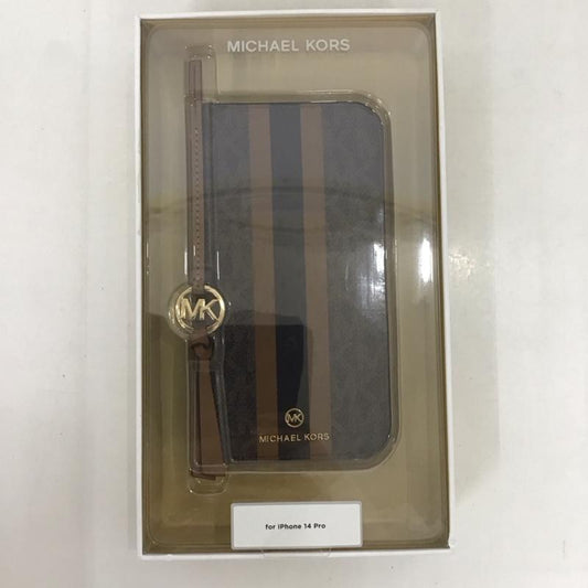 マイケルコース MICHAEL KORS ファッション小物 ファッション小物 MKSTTCBRWFLIP2261P 手帳型 iPhoneケース iPhone 14 Pro ロゴ、文字 茶 / ブラウン /  レディース USED 古着 中古 10126203