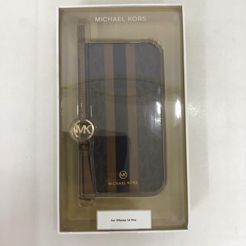 マイケルコース MICHAEL KORS ファッション小物 ファッション小物 MKSTTCBRWFLIP2261P 手帳型 iPhoneケース iPhone 14 Pro ロゴ、文字 茶 / ブラウン /  レディース USED 古着 中古 10126204
