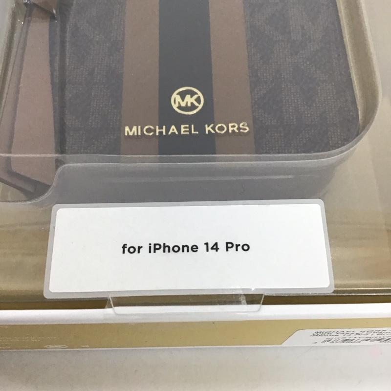 マイケルコース MICHAEL KORS ファッション小物 ファッション小物 MKSTTCBRWFLIP2261P 手帳型 iPhoneケース iPhone 14 Pro ロゴ、文字 茶 / ブラウン /  レディース USED 古着 中古 10126206