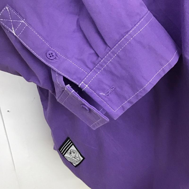 ガルフィー GALFY シャツ、ブラウス 長袖 長袖シャツ ノーポケットシャツ カラーシャツ ロゴ、文字 紫 / パープル /  メンズ USED 古着 中古 10126230