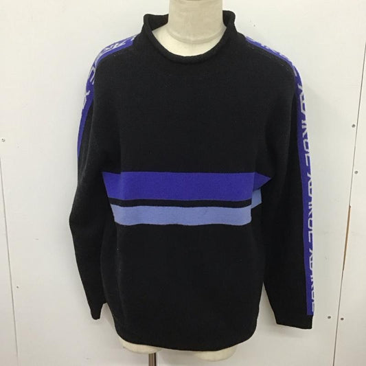 エクストララージ XLARGE ニット、セーター 長袖 長袖ニットカットソー スタンドネック セーター L ロゴ、文字 黒 / ブラック /  メンズ USED 古着 中古 10126252