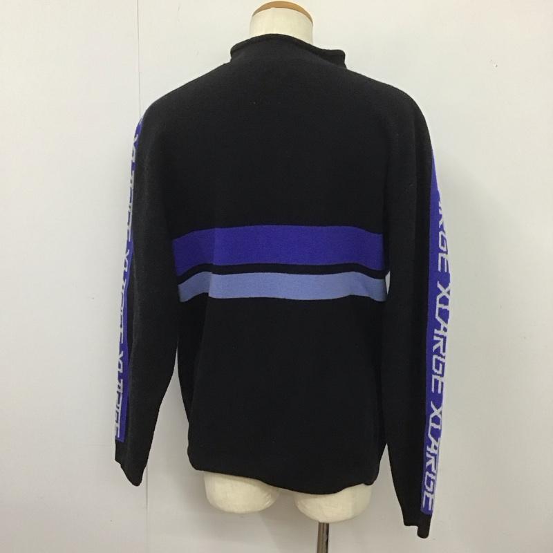 エクストララージ XLARGE ニット、セーター 長袖 長袖ニットカットソー スタンドネック セーター L ロゴ、文字 黒 / ブラック /  メンズ USED 古着 中古 10126252