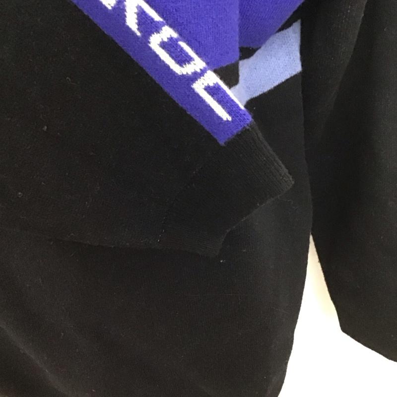 エクストララージ XLARGE ニット、セーター 長袖 長袖ニットカットソー スタンドネック セーター L ロゴ、文字 黒 / ブラック /  メンズ USED 古着 中古 10126252