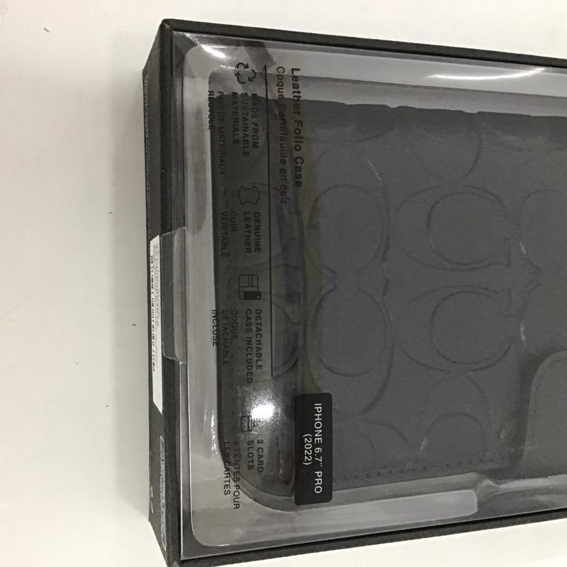 コーチ COACH ファッション小物 ファッション小物 CIPH-137-BLKEB iPhoneケース 手帳型 iPhone 14 Pro Max Folio Case ロゴ、文字 黒 / ブラック /  メンズ USED 古着 中古 10126275