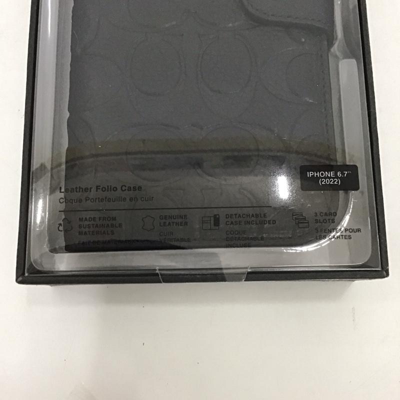 コーチ COACH ファッション小物 ファッション小物 CIPH-136-BLKEB iPhoneケース 手帳型 iPhone 14 Plus Folio Case ロゴ、文字 黒 / ブラック /  メンズ USED 古着 中古 10126278