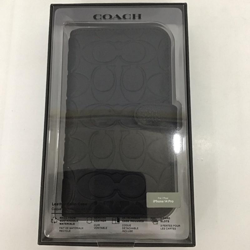 コーチ COACH ファッション小物 ファッション小物 CIPH-135-BLKEB iPhone 14 Pro iPhoneケース 手帳型 Folio Case ロゴ、文字 黒 / ブラック /  メンズ USED 古着 中古 10126282
