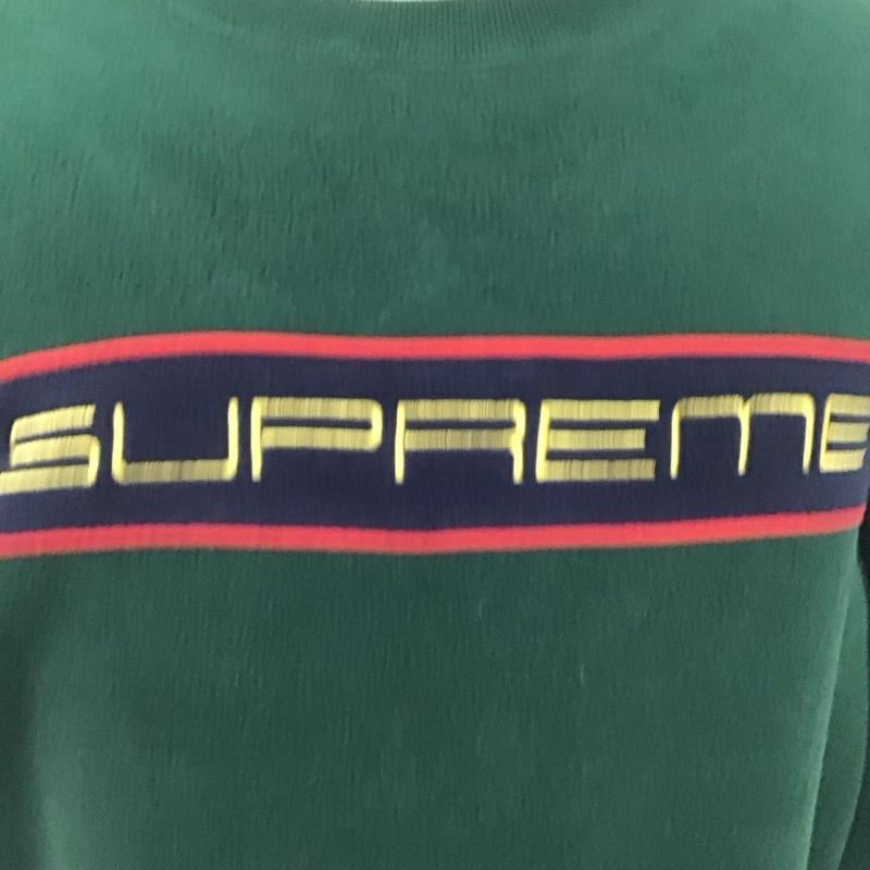 シュプリーム Supreme トレーナー 長袖 19AW PolartecCrewne 長袖トレーナー スウェット M ロゴ、文字 緑 / グリーン /  メンズ USED 古着 中古 10126311