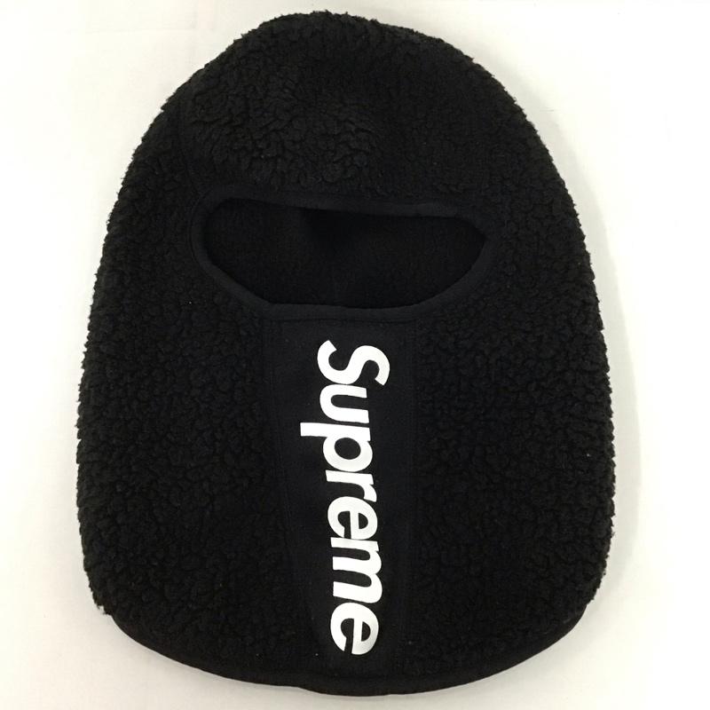 シュプリーム Supreme 帽子 ニット帽 17AW 17FW Polartec Deep Pile Balaclava 目出し帽 バラクラバ ロゴ、文字 黒 / ブラック /  メンズ USED 古着 中古 10126330