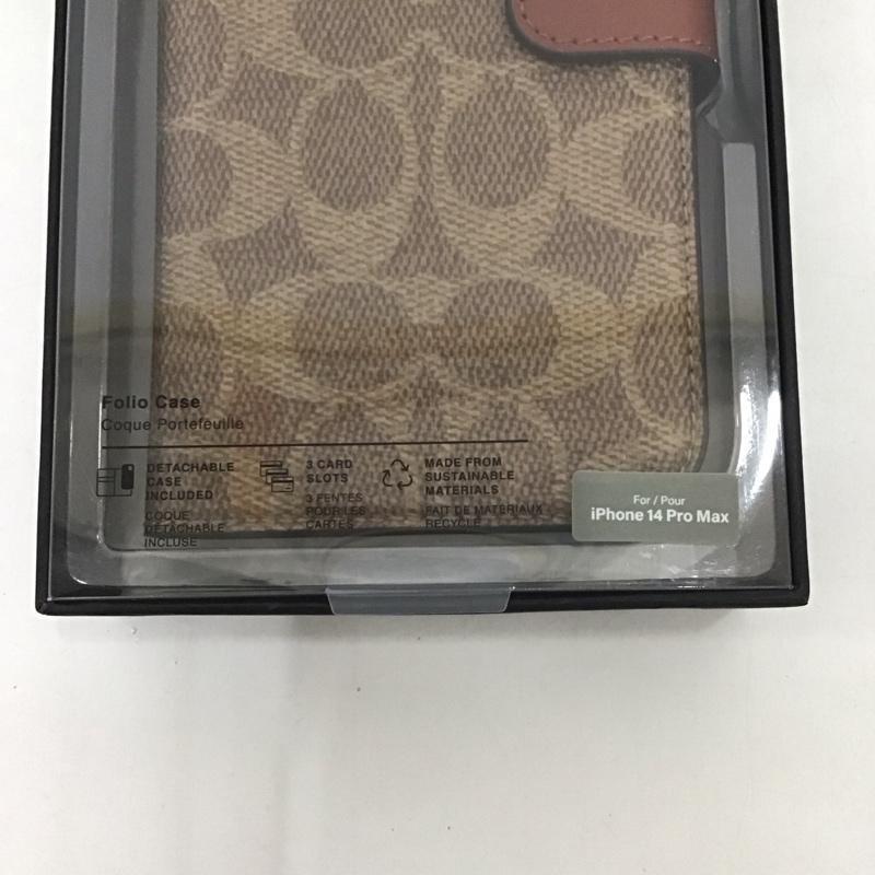 コーチ COACH ファッション小物 ファッション小物 CIPH-125-SCTAN 手帳型 Folio Case iPhone14 Pro Max ロゴ、文字 茶 / ブラウン /  レディース USED 古着 中古 10126336