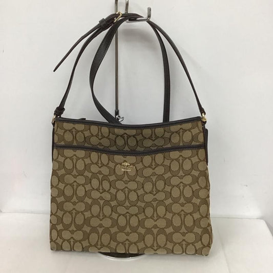 コーチ COACH ショルダーバッグ ショルダーバッグ F58285 シグネチャー ロゴ、文字 茶 / ブラウン / X ベージュ / ベージュ /  レディース USED 古着 中古 10126345