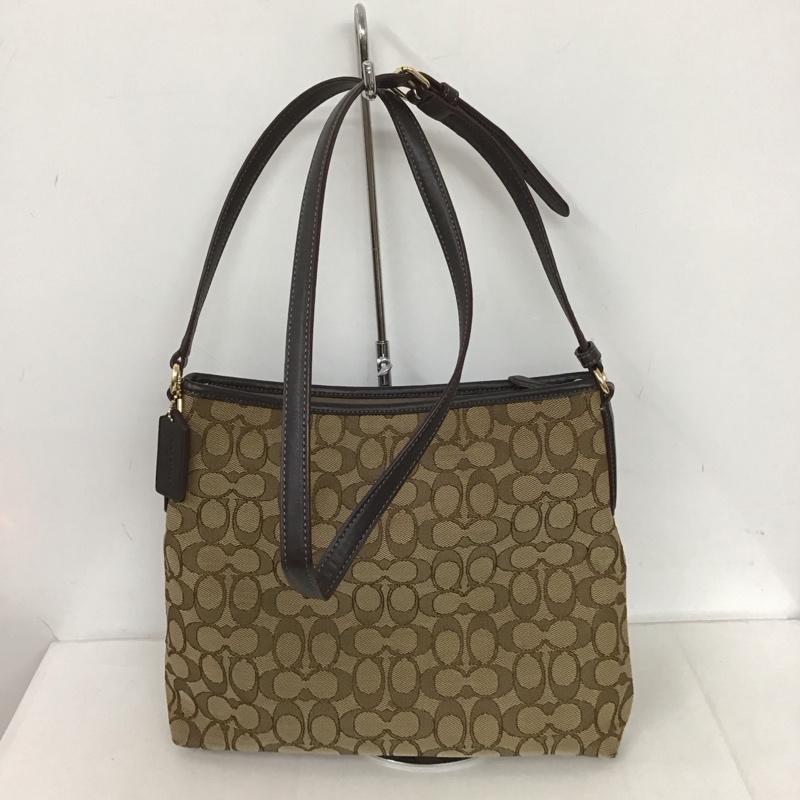 コーチ COACH ショルダーバッグ ショルダーバッグ F58285 シグネチャー ロゴ、文字 茶 / ブラウン / X ベージュ / ベージュ /  レディース USED 古着 中古 10126345