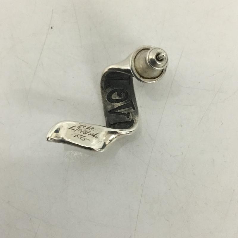 ラットレース RATRACE アクセサリー ピアス Flutter Ribbon Pierce HATE 片耳用 ロゴ、文字 銀 / シルバー /  メンズ USED 古着 中古 10126353