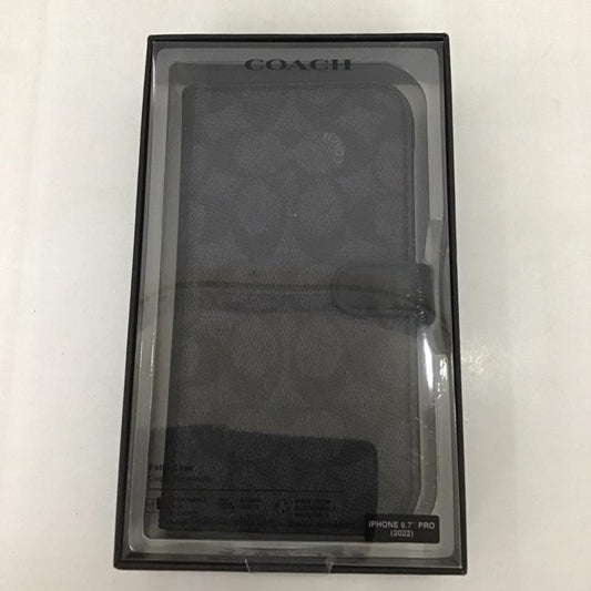 コーチ COACH ファッション小物 ファッション小物 CIPH-125-SCBLK iPhone 14 Pro Max iPhoneケース 手帳型 Folio Case ロゴ、文字 黒 / ブラック /  メンズ USED 古着 中古 10126356