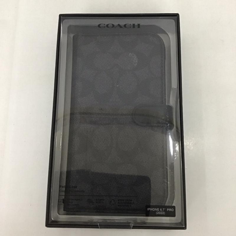 コーチ COACH ファッション小物 ファッション小物 CIPH-125-SCBLK iPhone 14 Pro Max iPhoneケース 手帳型 Folio Case ロゴ、文字 黒 / ブラック /  メンズ USED 古着 中古 10126359