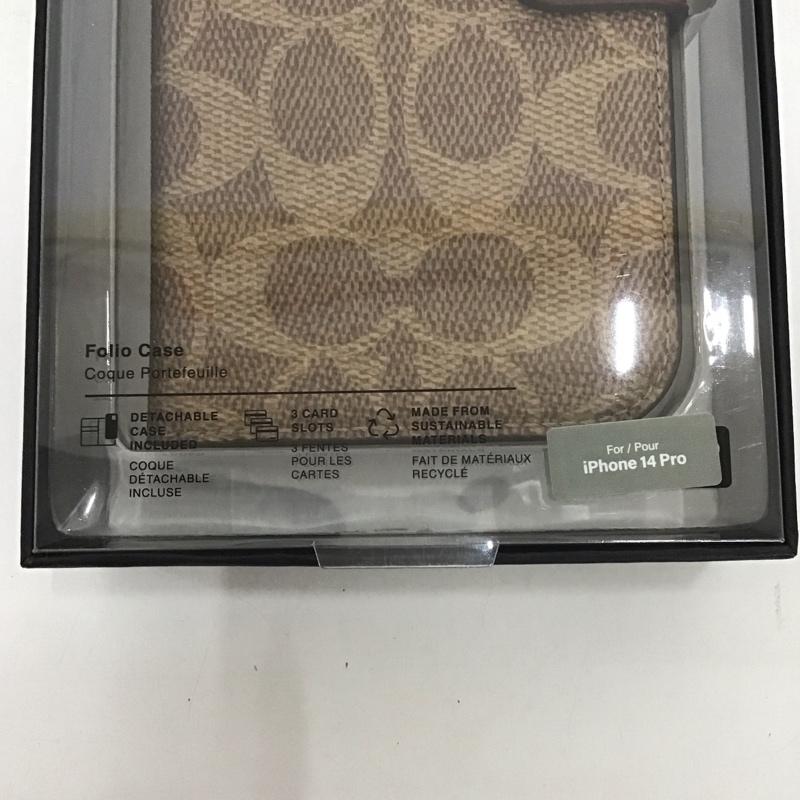 コーチ COACH ファッション小物 ファッション小物 CIPH-119-SCTAN Folio Case iPhoneケース 手帳型 iPhone 14 Pro ロゴ、文字 茶 / ブラウン /  レディース USED 古着 中古 10126377