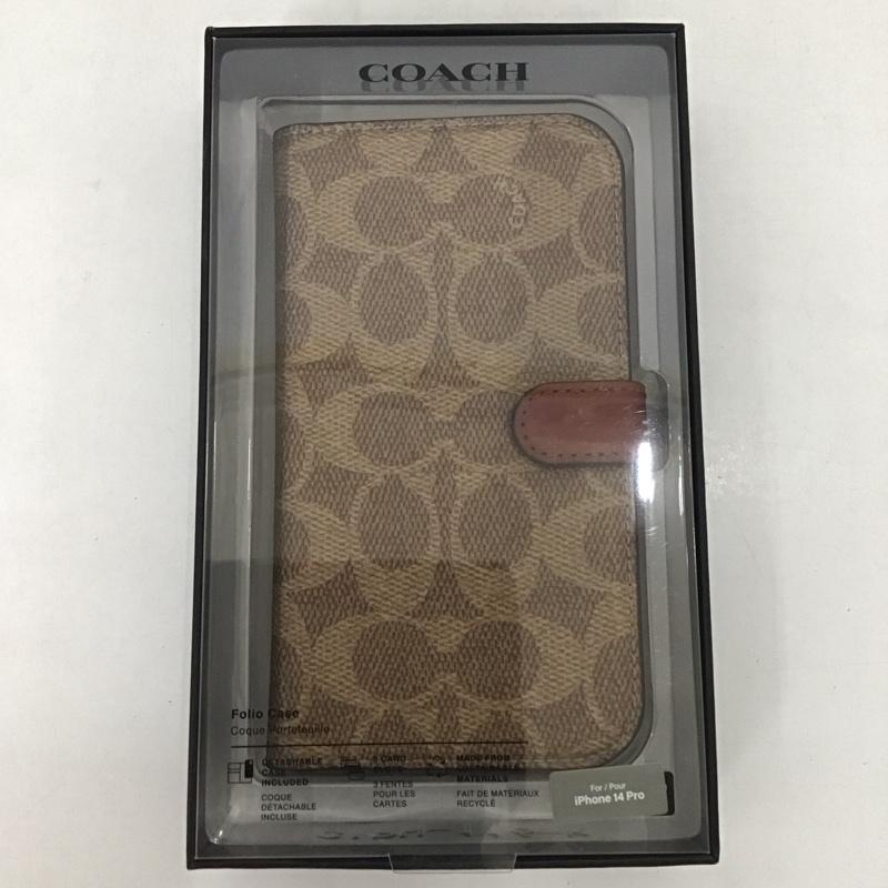 コーチ COACH ファッション小物 ファッション小物 CIPH-119-SCTAN Folio Case iPhoneケース 手帳型 iPhone 14 Pro ロゴ、文字 茶 / ブラウン /  レディース USED 古着 中古 10126378