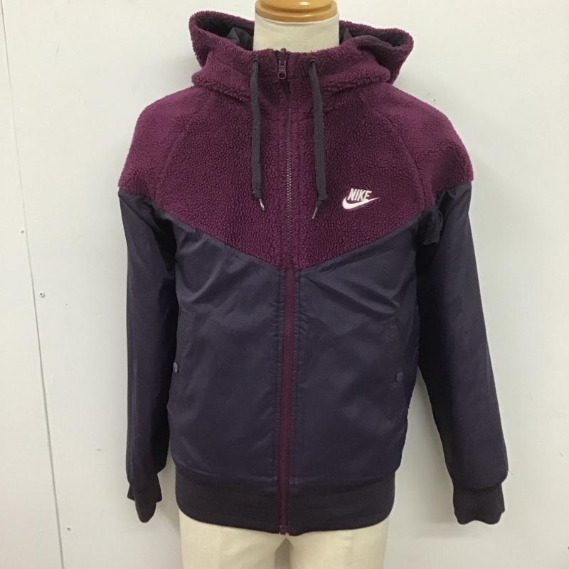 ナイキ NIKE パーカー 長袖 ジップアップパーカー 長袖パーカー カジュアルジャケット スポーツウェア リバーシブル M ロゴ、文字 紫 / パープル /  メンズ USED 古着 中古 10126380