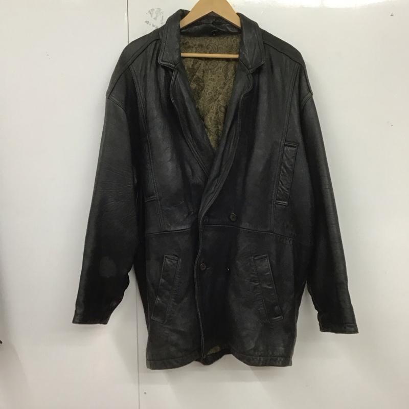 古着 USED ジャケット、上着 ジャケット、ブレザー レザージャケット ボタンジャケット アウター M 無地 黒 / ブラック /  メンズ USED 古着 中古 10126381
