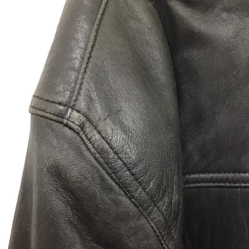 古着 USED ジャケット、上着 ジャケット、ブレザー レザージャケット ボタンジャケット アウター M 無地 黒 / ブラック /  メンズ USED 古着 中古 10126381