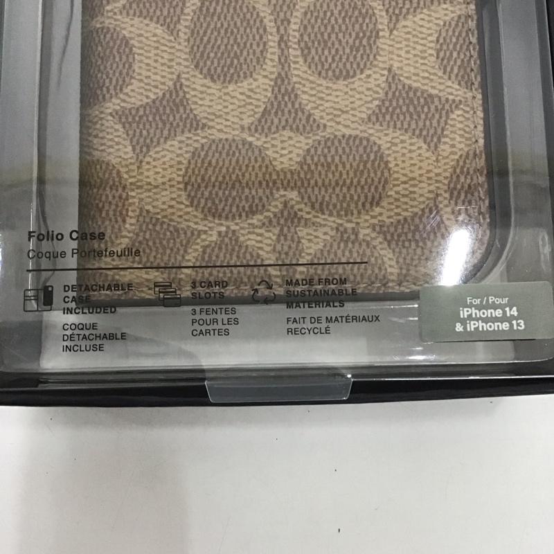 コーチ COACH ファッション小物 ファッション小物 CIPH-116-SCTAN iPhone 14 iPhoneケース 手帳型 Folio Case ロゴ、文字 茶 / ブラウン /  レディース USED 古着 中古 10126385