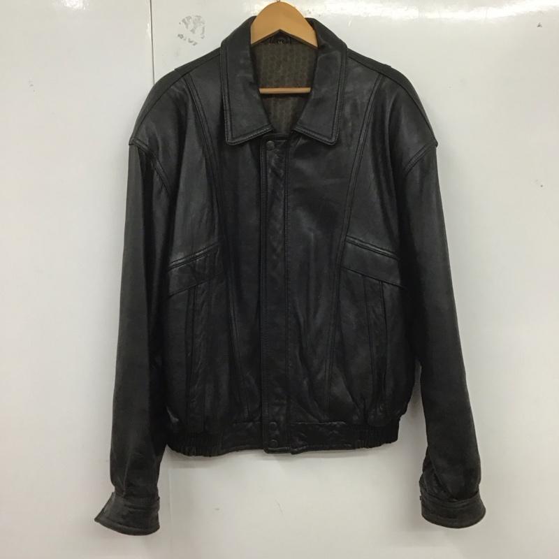 古着 USED ジャケット、上着 ジャケット、ブレザー レザージャケット ジップアップジャケット アウター LL 無地 黒 / ブラック /  メンズ USED 古着 中古 10126387