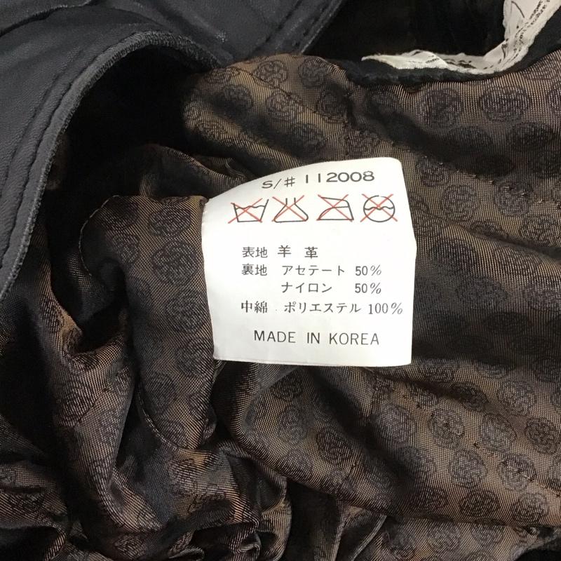 古着 USED ジャケット、上着 ジャケット、ブレザー レザージャケット ジップアップジャケット アウター LL 無地 黒 / ブラック /  メンズ USED 古着 中古 10126387