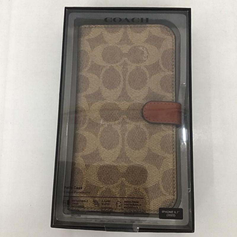 コーチ COACH ファッション小物 ファッション小物 CIPH-122-SCTAN 手帳型 iPhoneケース iPhone 14 Plus Folio Case ロゴ、文字 茶 / ブラウン /  レディース USED 古着 中古 10126394