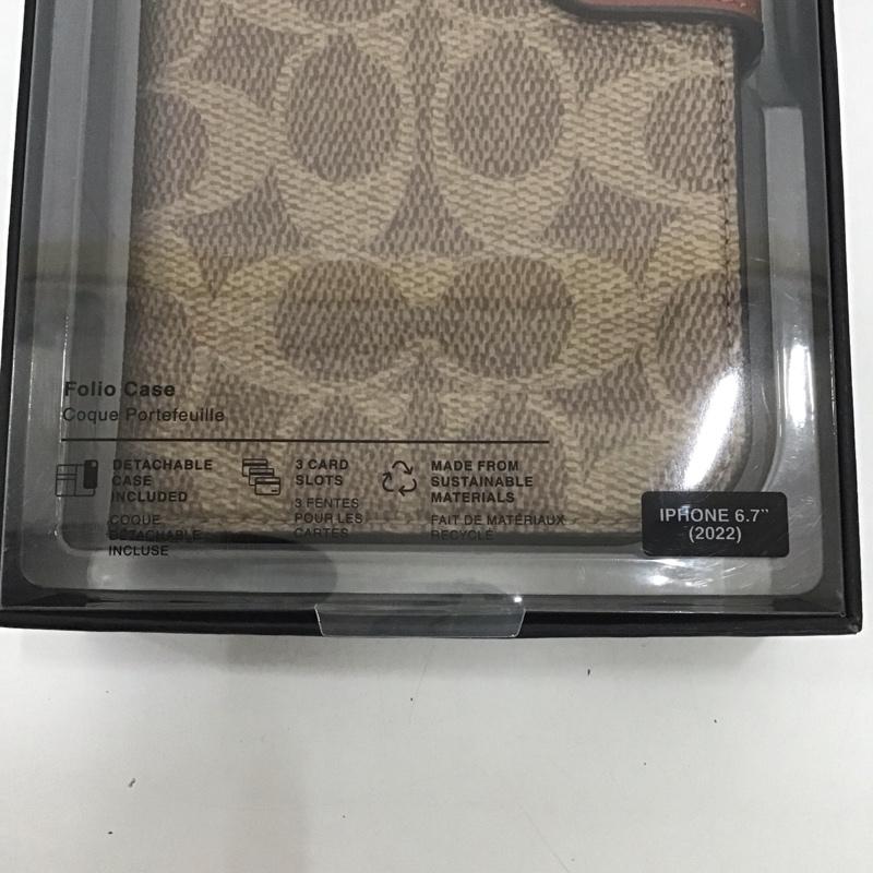 コーチ COACH ファッション小物 ファッション小物 CIPH-122-SCTAN 手帳型 iPhoneケース iPhone 14 Plus Folio Case ロゴ、文字 茶 / ブラウン /  レディース USED 古着 中古 10126394
